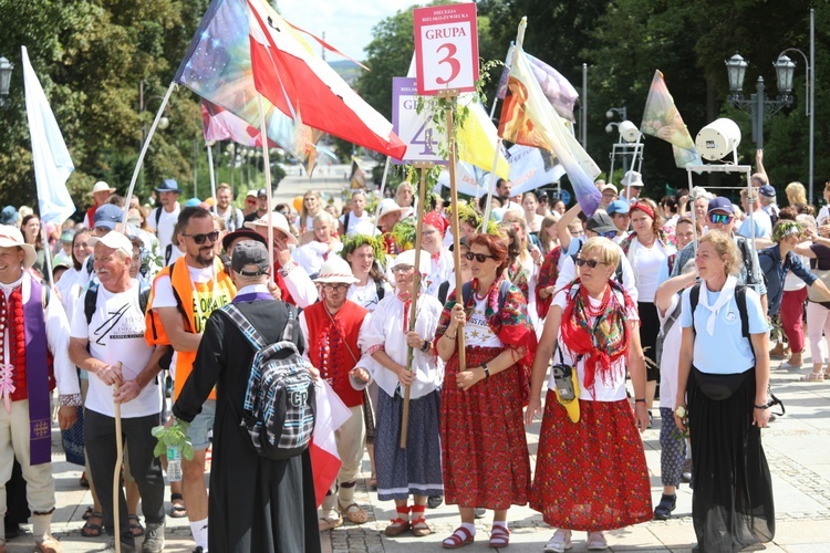 Powitanie 31. Pielgrzymki Diecezji Bielsko-Żywieckiej na Jasną Górę - grup z Wilamowic - 2022