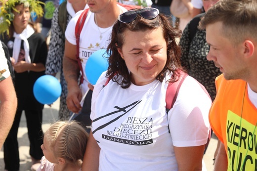 Powitanie 31. Pielgrzymki Diecezji Bielsko-Żywieckiej na Jasną Górę - grup z Wilamowic - 2022