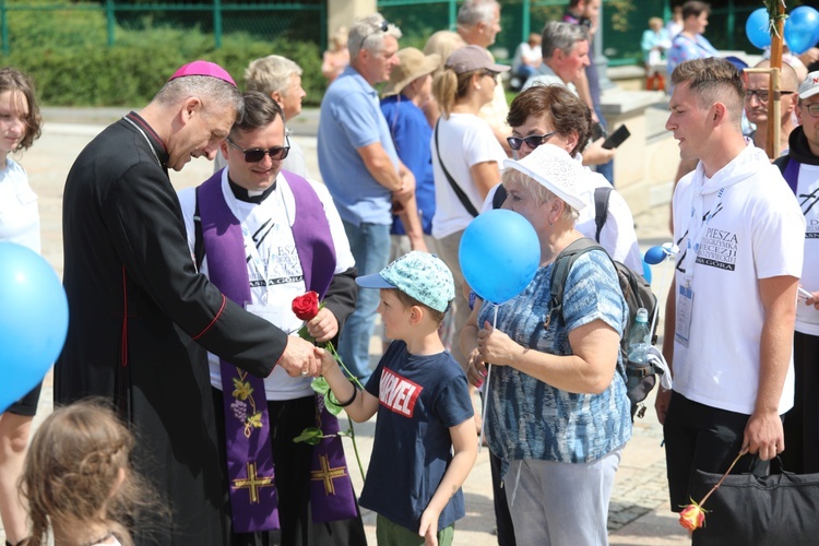 Powitanie 31. Pielgrzymki Diecezji Bielsko-Żywieckiej na Jasną Górę - grup z Wilamowic - 2022