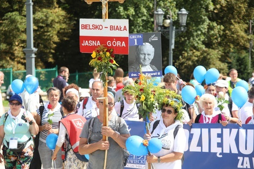 Powitanie 31. Pielgrzymki Diecezji Bielsko-Żywieckiej na Jasną Górę - grup z Wilamowic - 2022