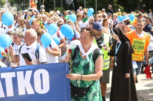 Powitanie 31. Pielgrzymki Diecezji Bielsko-Żywieckiej na Jasną Górę - grup z Wilamowic - 2022