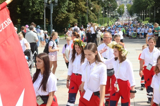 Powitanie 31. Pielgrzymki Diecezji Bielsko-Żywieckiej na Jasną Górę - grup z Wilamowic - 2022