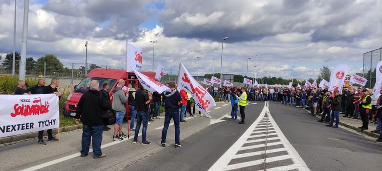 Gliwice. Protest pracowników zakładu Stellantis