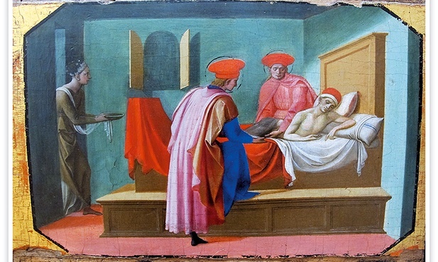 Francesco di Stefano zwany Pesellino
Święci Kosma i Damian uzdrawiają chorego 
tempera na desce 
1440–1445
Luwr, Paryż