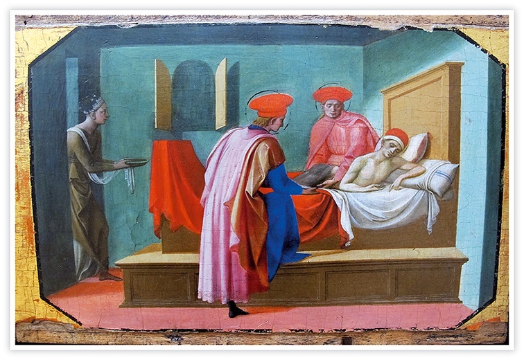 Francesco di Stefano zwany Pesellino
Święci Kosma i Damian uzdrawiają chorego 
tempera na desce 
1440–1445
Luwr, Paryż