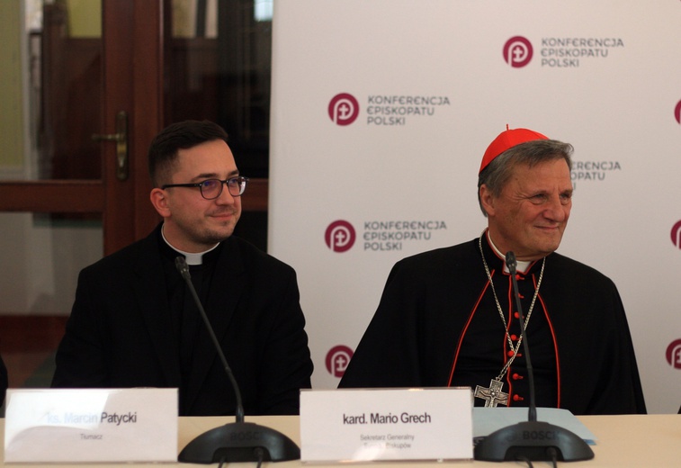Konferencja prasowa na zakończenie zebrania plenarnego KEP z udziałem kard. Mario Grecha 