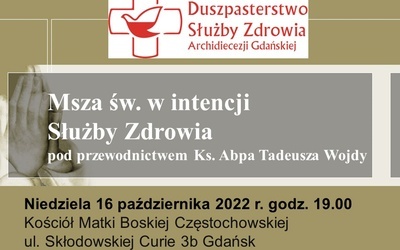 Msza św. dla Służby Zdrowia w Gdańsku - zaproszenie