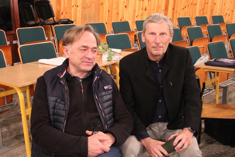 Zbigniew Skuza, prezes Stowarzyszenia „Młyńska” Verum Bonum Pulchrum, (z lewej) i Tomasz Antoni Żak, reżyser. 