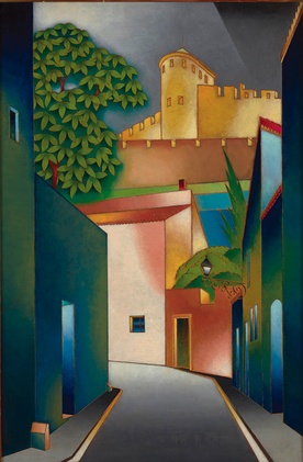 Anna Harland- -Zajączkowska, „Uliczka w Carcassonne”, 1927, farba olejna, płótno, Muzeum Narodowe w Krakowie.