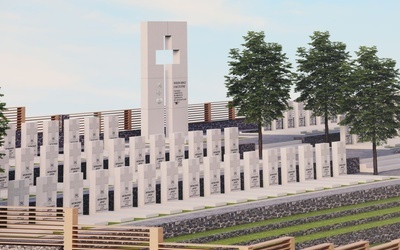 Projekt cmentarza żołnierzy Narodowych Sił Zbrojnych w Kamesznicy.