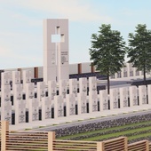 Projekt cmentarza żołnierzy Narodowych Sił Zbrojnych w Kamesznicy.