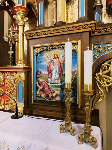 Przebieg prac odbudowy ołtarza w kościele św. Barbary