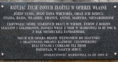 IPN: rodzina Ulmów symbolizuje postawę tych Polaków, którzy zginęli z rąk Niemców za niesienie pomocy Żydom