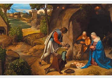 Giorgio Barbarelli da Casltelfranco, zwany Giorgione
Pokłon pasterzy 
olej na płótnie, 1505–1510 National Gallery of Art, Waszyngton