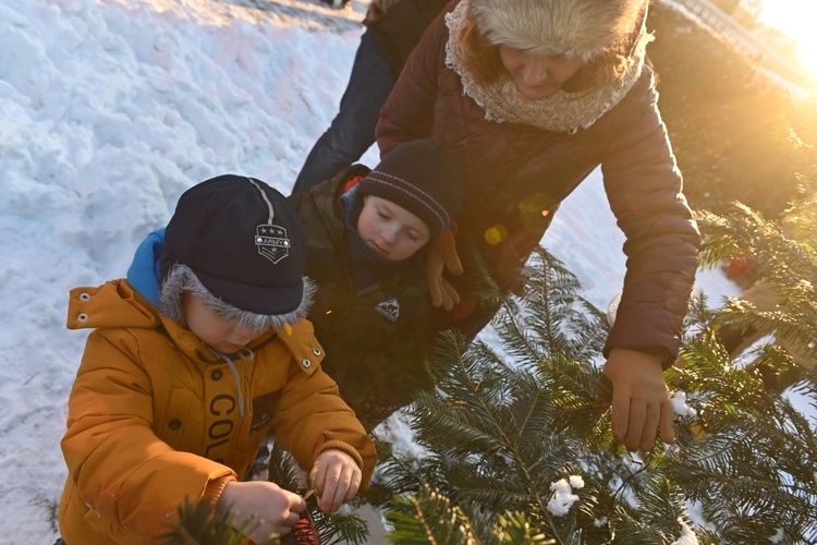 Wspólne ubieranie choinki