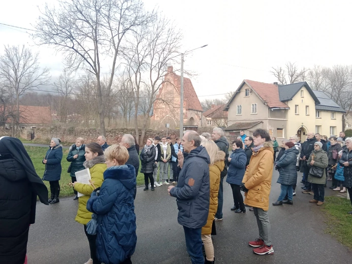 Ścinawka Dolna. Uliczna Droga Krzyżowa w czasie misji