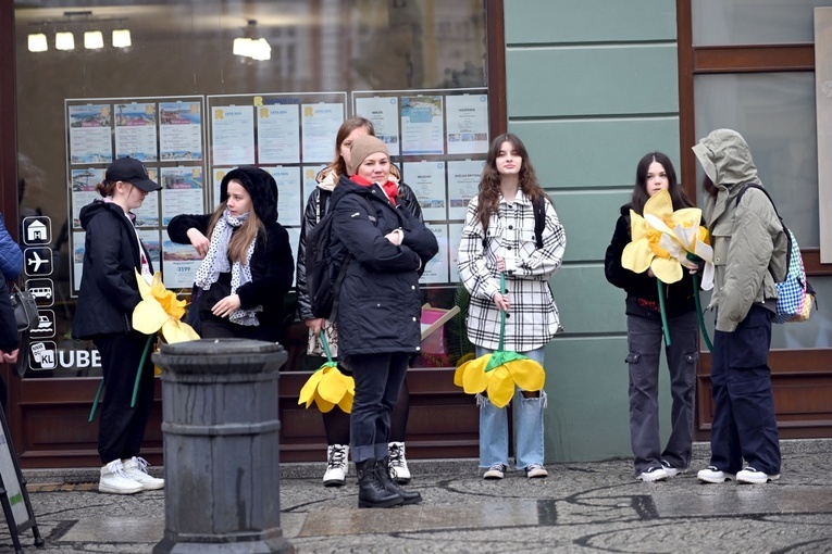 Żółty marsz żonkili z Pola Nadziei przeszedł przez Świdnicę