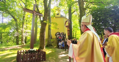 Maciejowiec. Uroczystość z krzyżem