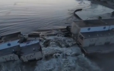 Ukraina: Po wysadzeniu tamy na Dnieprze ok. 10 miejscowości zalanych, 16 tys. ludzi w strefie ryzyka