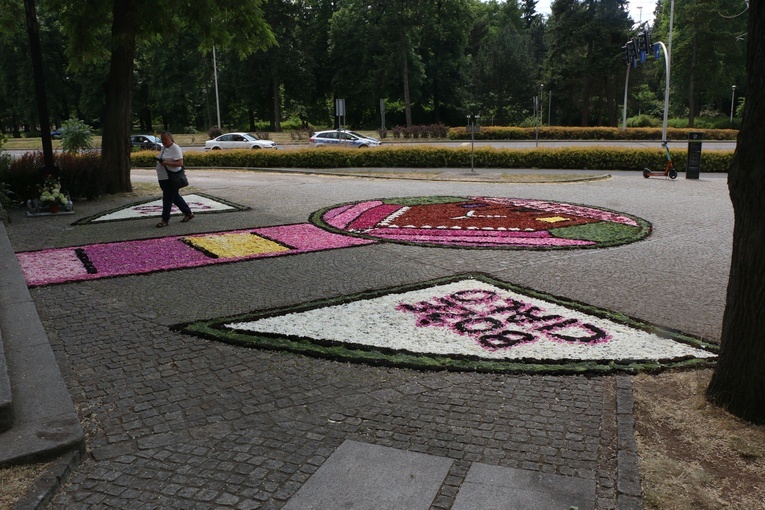 Kwietny dywan w parafii pw. św. Jadwigi na Kozanowie 2023