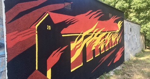 Mural upamiętniający sprawę elbląską