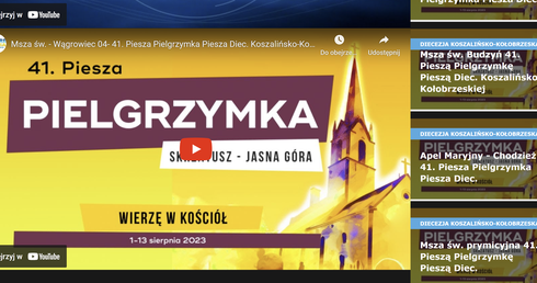 Śledź pielgrzymów zmierzających do Częstochowy