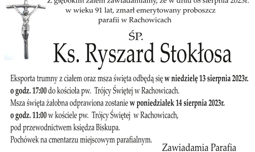 Zmarł emerytowany proboszcz parafii w Rachowicach