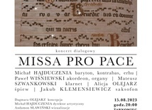 Koncert "Missa pro pace" w Żarnowcu - zaproszenie