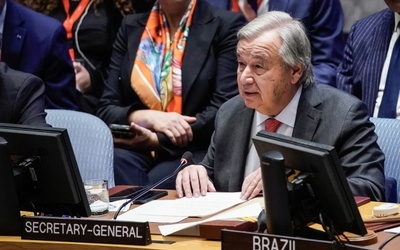 ONZ. Sekretarz generalny Guterres: W Gazie zginęło co najmniej 35 pracowników ONZ, dochodzi do wyraźnego łamania prawa humanitarnego