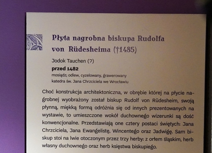 "Sztuka umierania" z płytami nagrobnymi biskupów wrocławskich