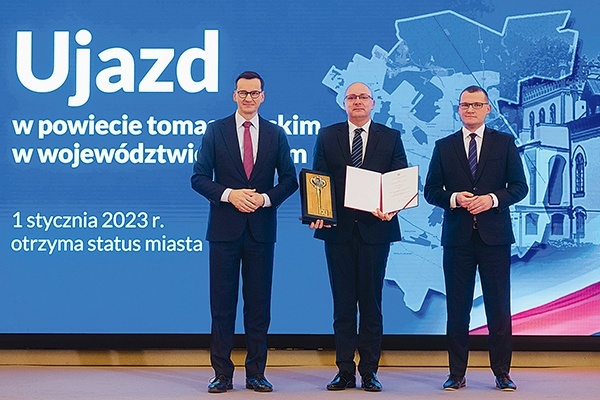 Konferencja dotycząca nowych miast w Polsce z udziałem premiera Morawieckiego.