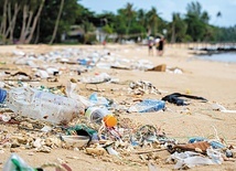 Duża część plastikowych odpadów ląduje na plażach  i w oceanach.