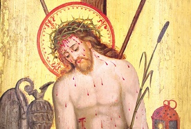 	Chrystus Boleściwy, renesansowe malowidło we wnęce dawnego tabernakulum z konkatedry św. Jakuba w Olsztynie.