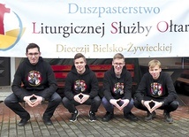 	Animatorzy-koordynatorzy kursantów, od lewej: Rafał Gamża, Damian Uznański, Mikołaj Sorkowicz i Jan Piszczek. 