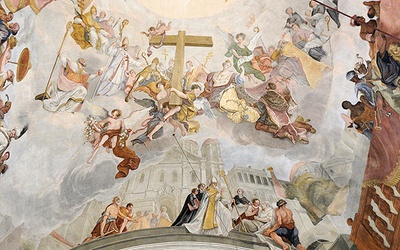 Fragment fresków w kościele Świętych Piotra i Pawła.