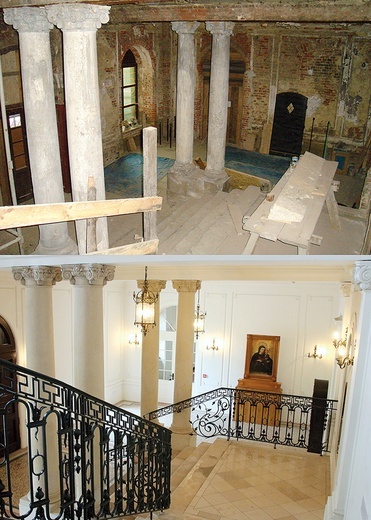 Stan przed remontem i po zakończeniu prac.