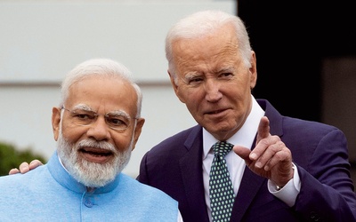 Premier Indii Narendra Modi i prezydent USA Joe Biden.