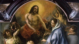 Jacob Jordaens Św. Karol Boromeusz wśród ofiar zarazyolej na płótnie, 1655 kościół św. Jakuba, Antwerpia