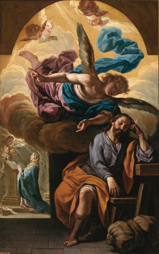 Palomino (Acisclo Antonio Palomino de Castro y Velasco), „Sen św. Józefa”, olej na płótnie, ok. 1697, Muzeum Prado, Madryt.