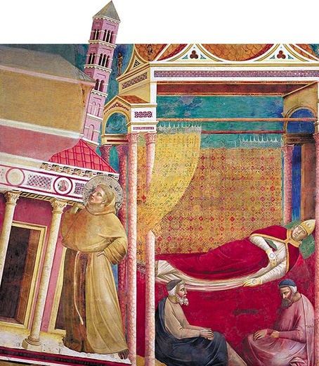 Giotto di Bondone,  „Sen papieża  Innocentego III”.