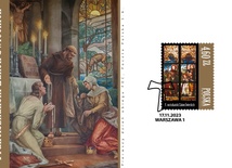 Witraż z wrocławskiego kościoła na znaczku Poczty Polskiej