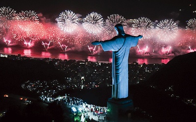 Powitanie Nowego Roku w Rio de Janeiro, na plaży Copacabana. 1.01.2024 Brazylia