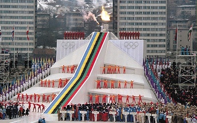 Luty 1984 r. Ceremonia otwarcia olimpiady zimowej w Sarajewie.