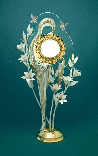 	Obrazek z monstrancją  dla bazyliki św. Ludwika Króla i Wniebowzięcia NMP w Katowicach-Panewnikach.