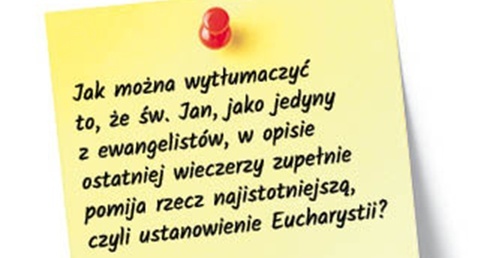 Czy św. Jan zapomniał o ustanowieniu Eucharystii?