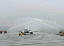 Salut wodny na Kraków Airport