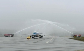 Salut wodny na Kraków Airport