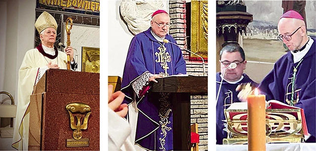 Bp Marek Szkudło, bp Adam Wodarczyk i abp Adrian Galbas towarzyszyli wielkopostnym pątnikom.  