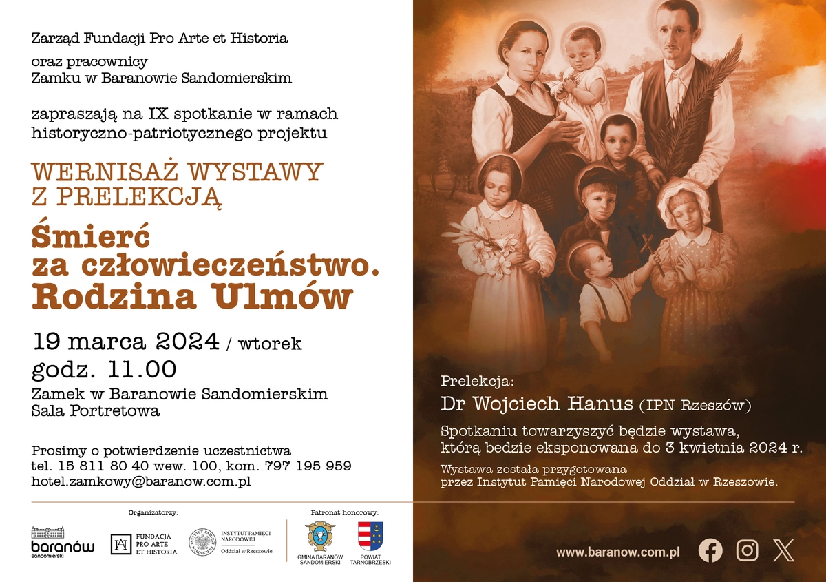 Baranów Sandomierski. Wystawa "Śmierć za człowieczeństwo. Rodzina...