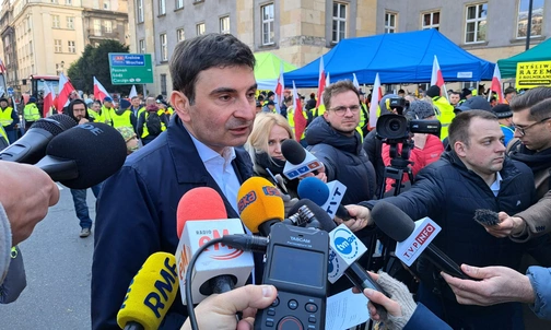 Katowice. Protest rolników w rejonie Urzędu Wojewódzkiego